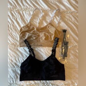 “Strap-its” changeable strap Bras, One Size, Black & Neutral, w/3 pair straps